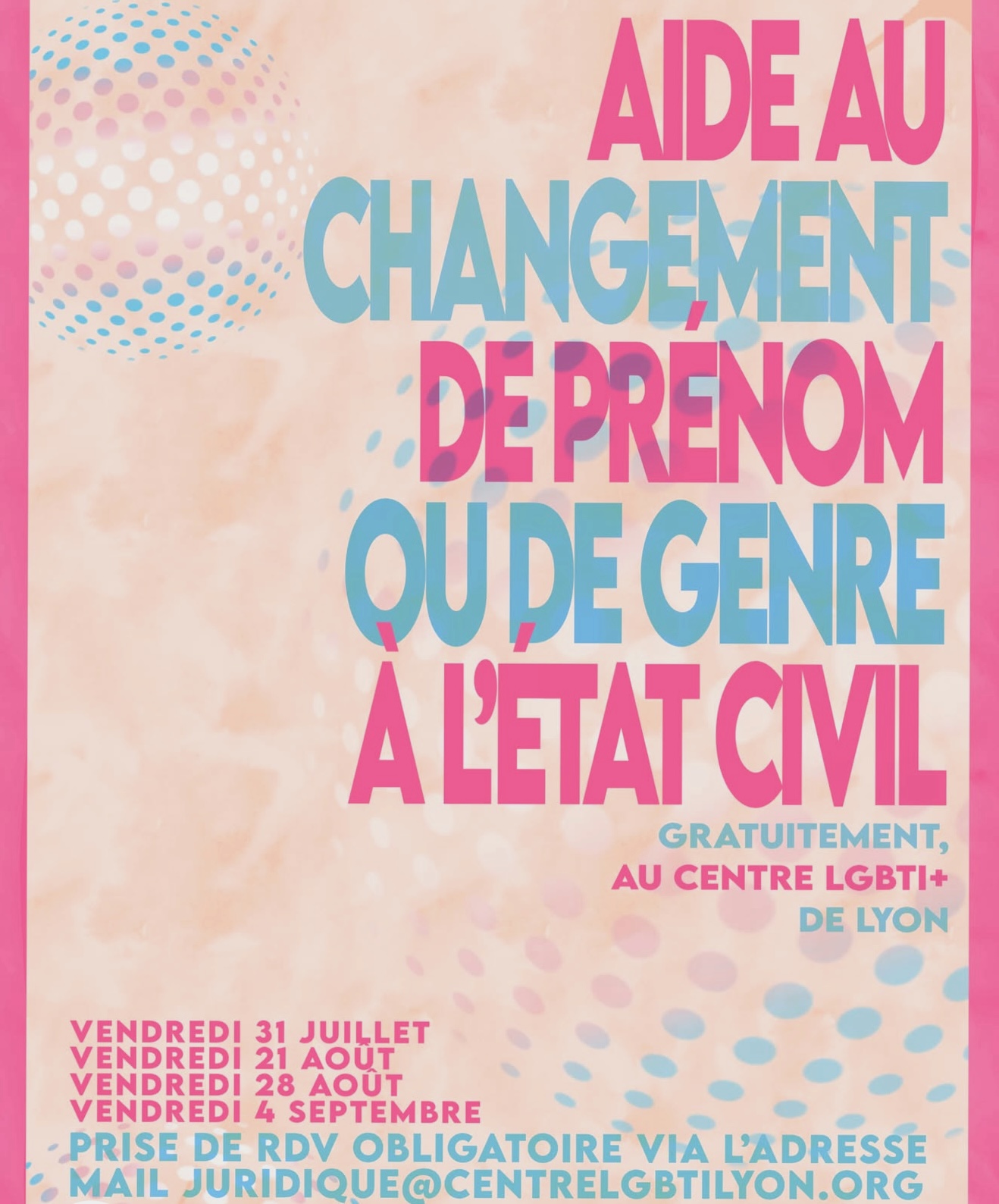 Aide au changement de prénom ou de genre à l'Etat Civil