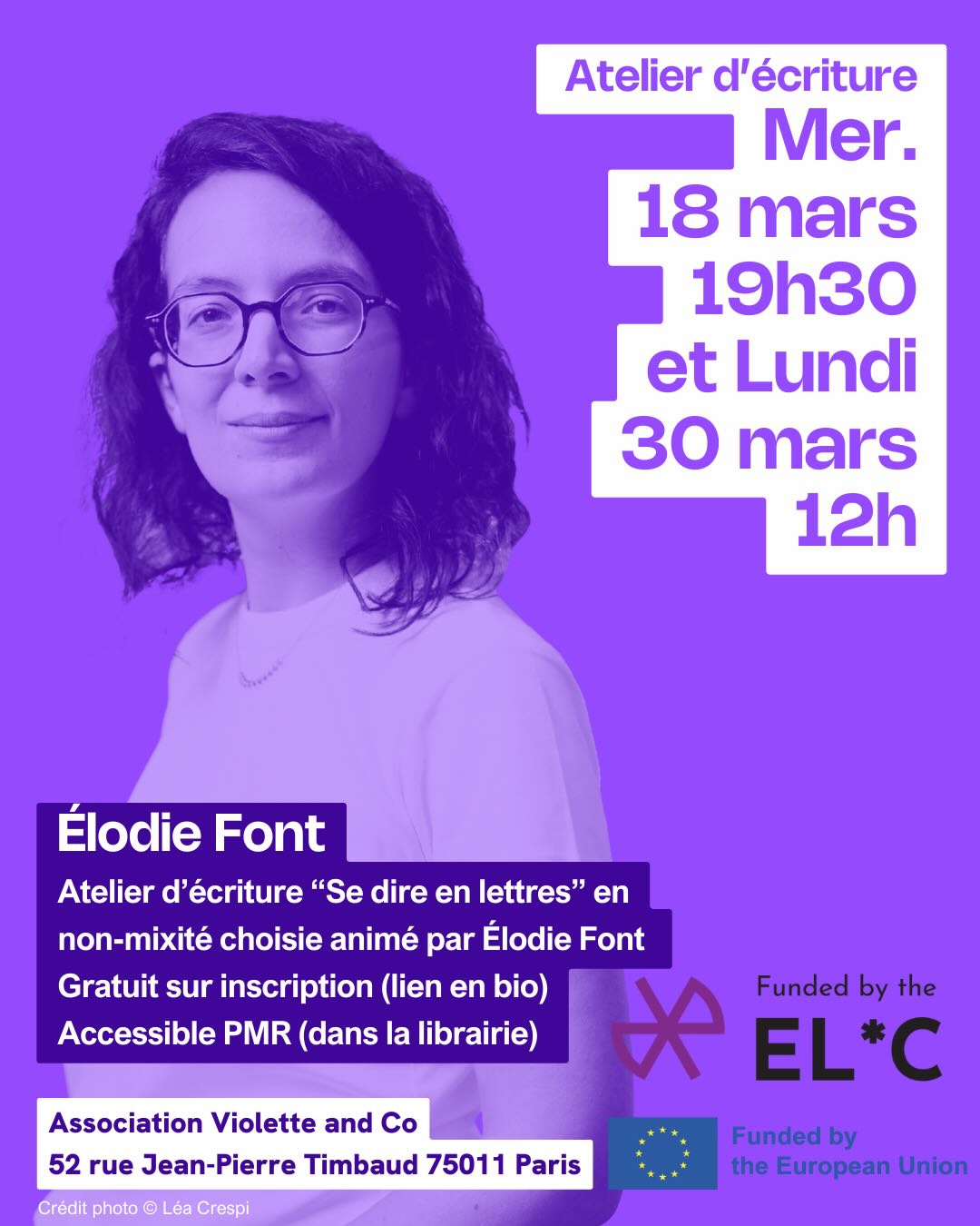 Atelier créatif "Se dire en lettres" animé par Elodie Font