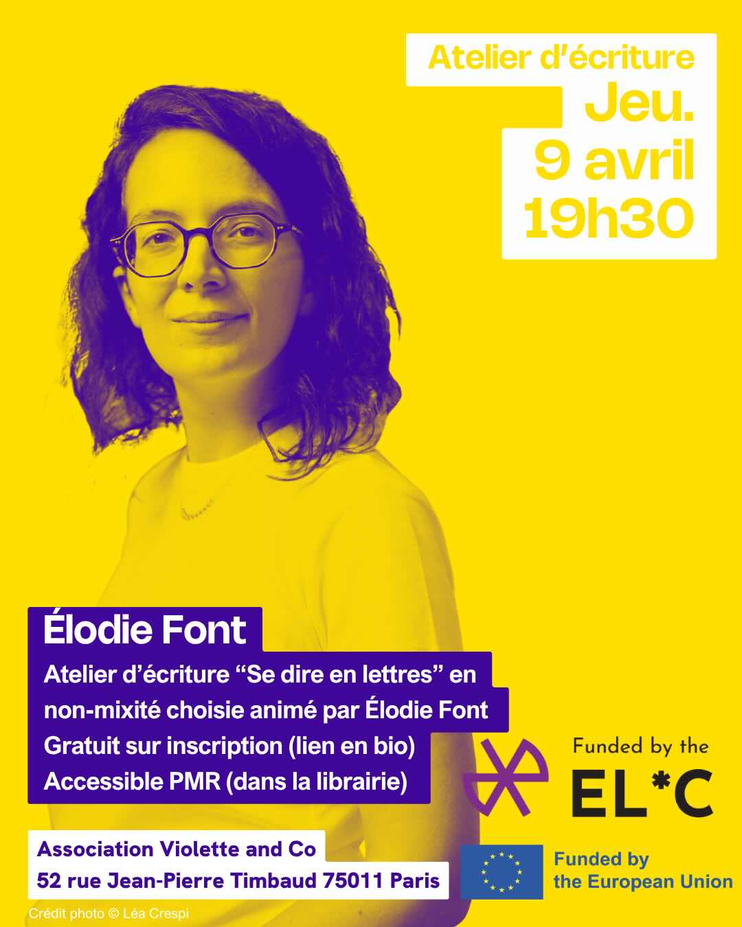 Atelier d'écriture animé par Elodie Font