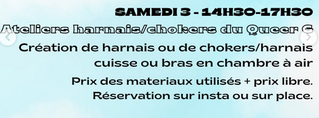 Atelier harnais • Agenda