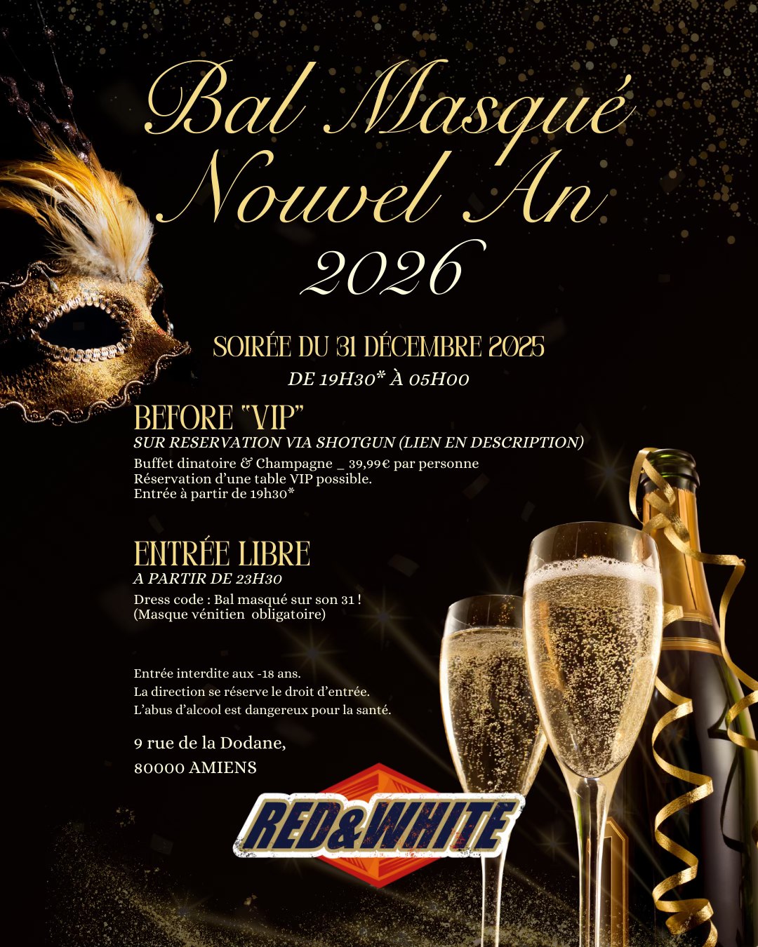 Bal masqué Nouvel An 2026