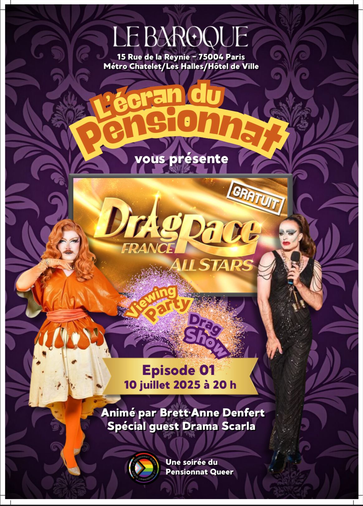 Drag Race France all stars viewing party • Agenda