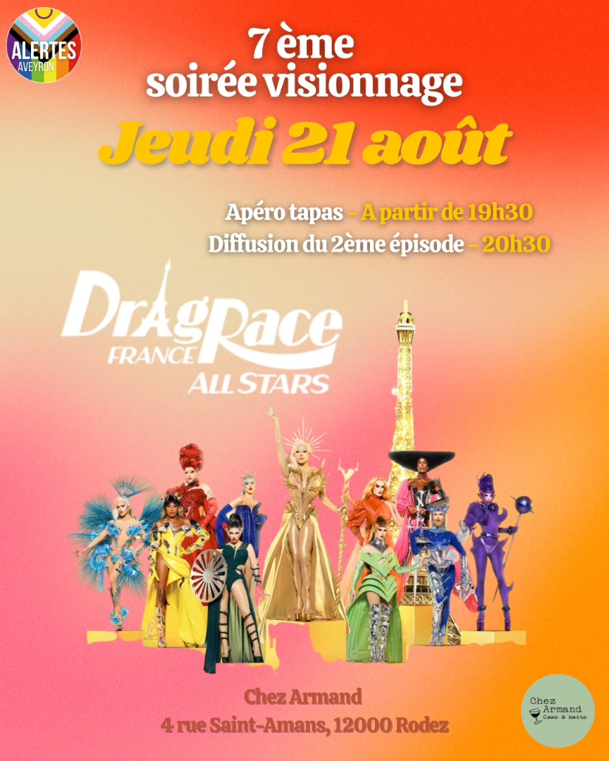 Drag Race France all stars viewing party • Agenda