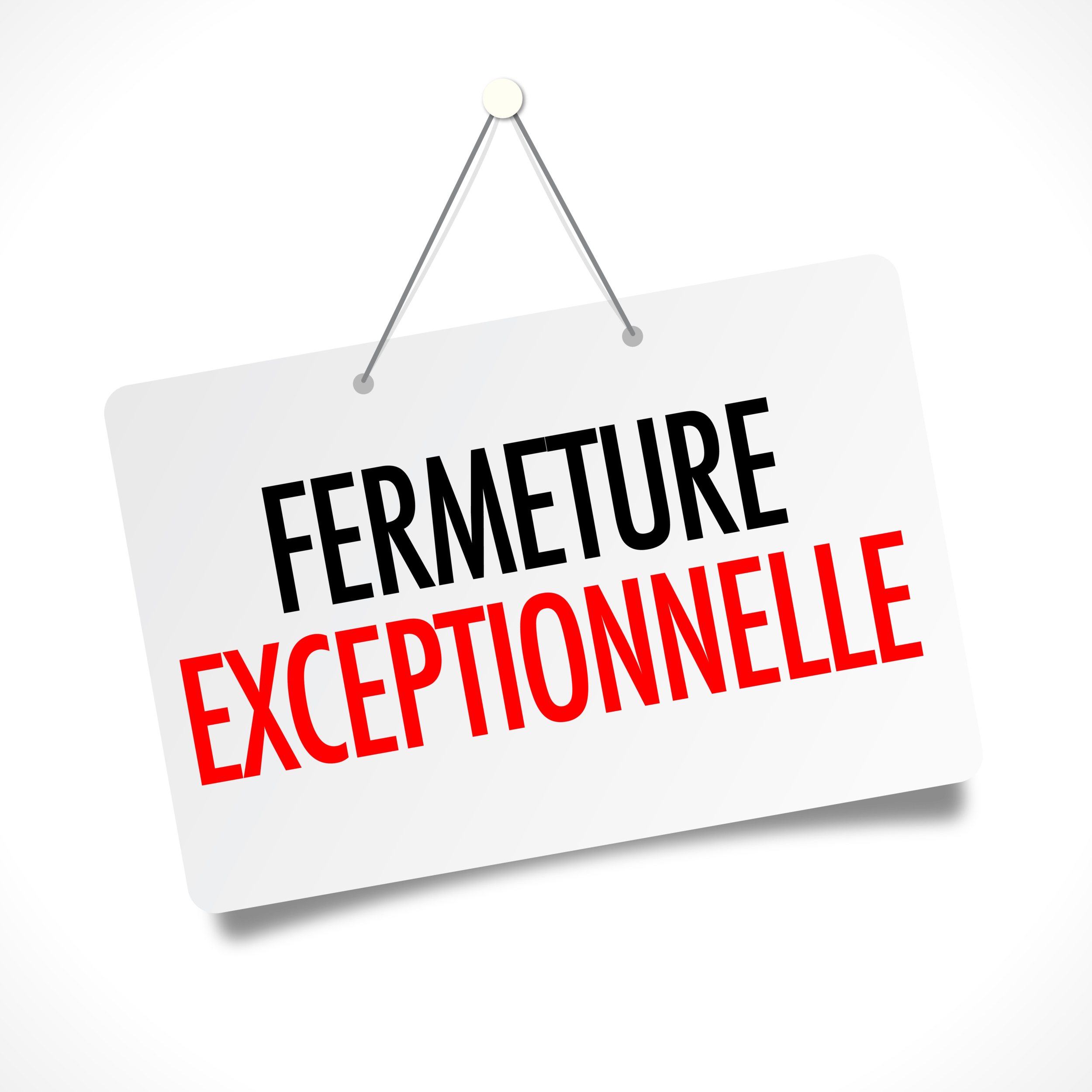 Fermeture pour congés • Agenda