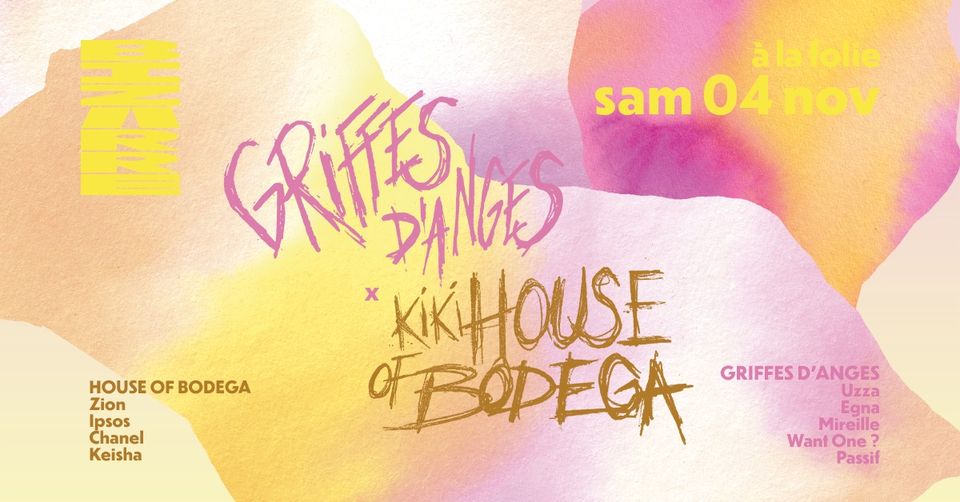 Griffes d'Ange x Kiki House of Bodega • Agenda