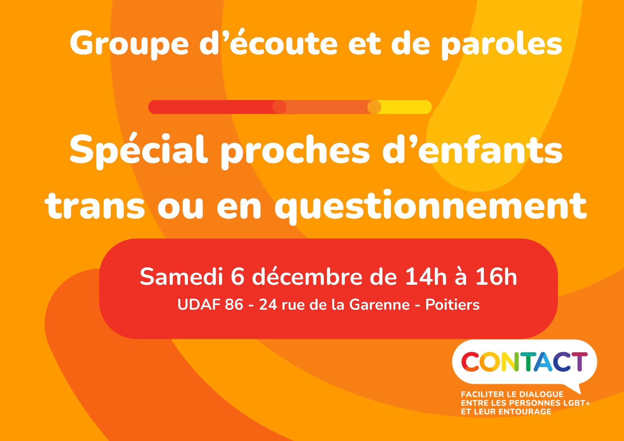 Groupe d'écoute et de paeoles spécial proches d'enfants trans ou en questionnement