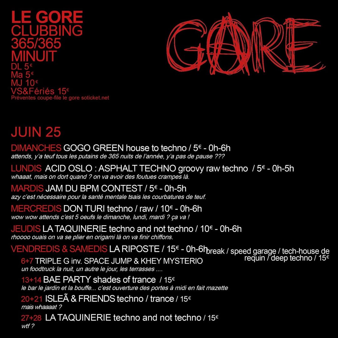 La Riposte • Agenda