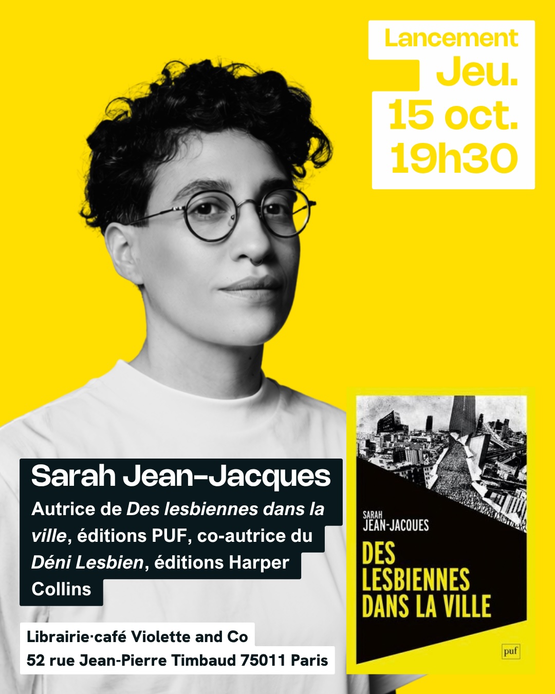 Lancement Des lesbiennes dans la ville, Sarah Jean-Jacques