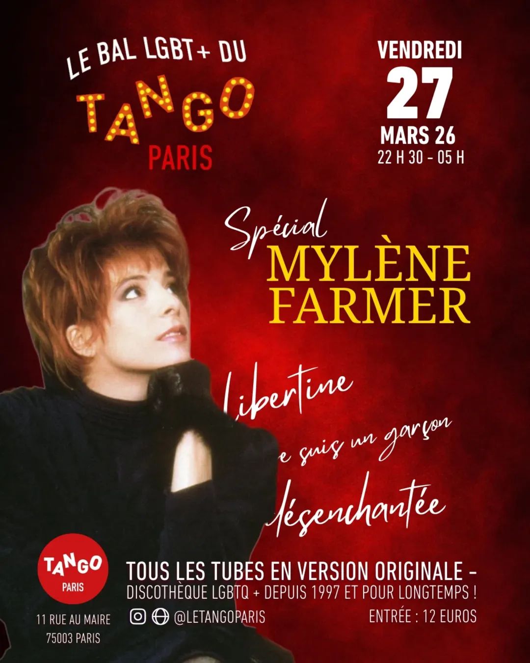 Le Bal LGBT+ du Tango spécial Mylène Farmer