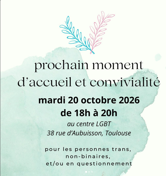 Moment d'accueil et convivialité pour personnes trans, non binaires et/ou en questionnement
