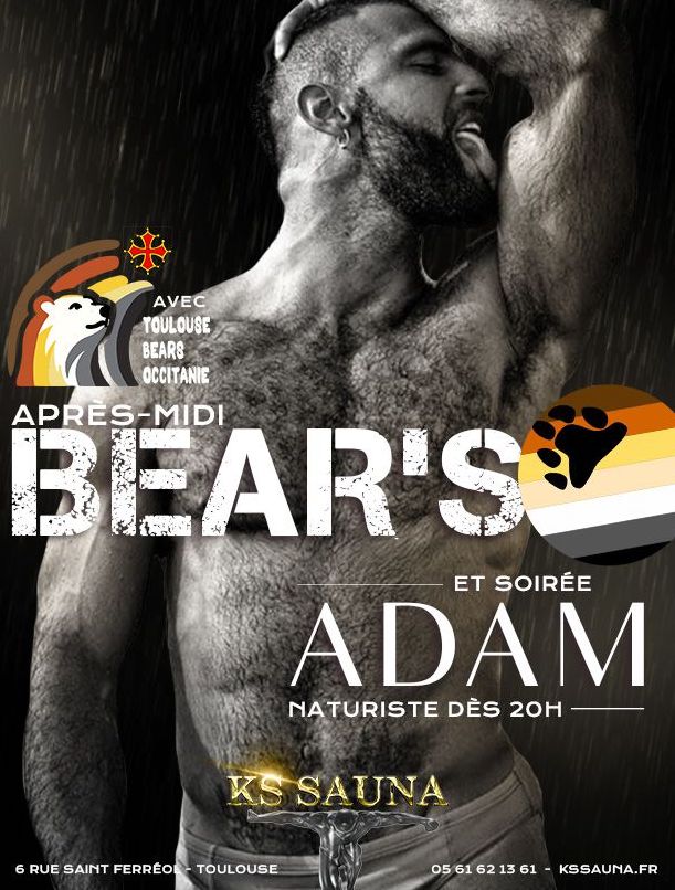 Agenda Ouvert 12h-2h - après-midi bears jusqu'à 20h - soirée Adam