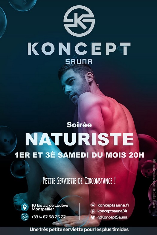 Agenda Ouvert 13h-1h - naturiste à partir de 20h