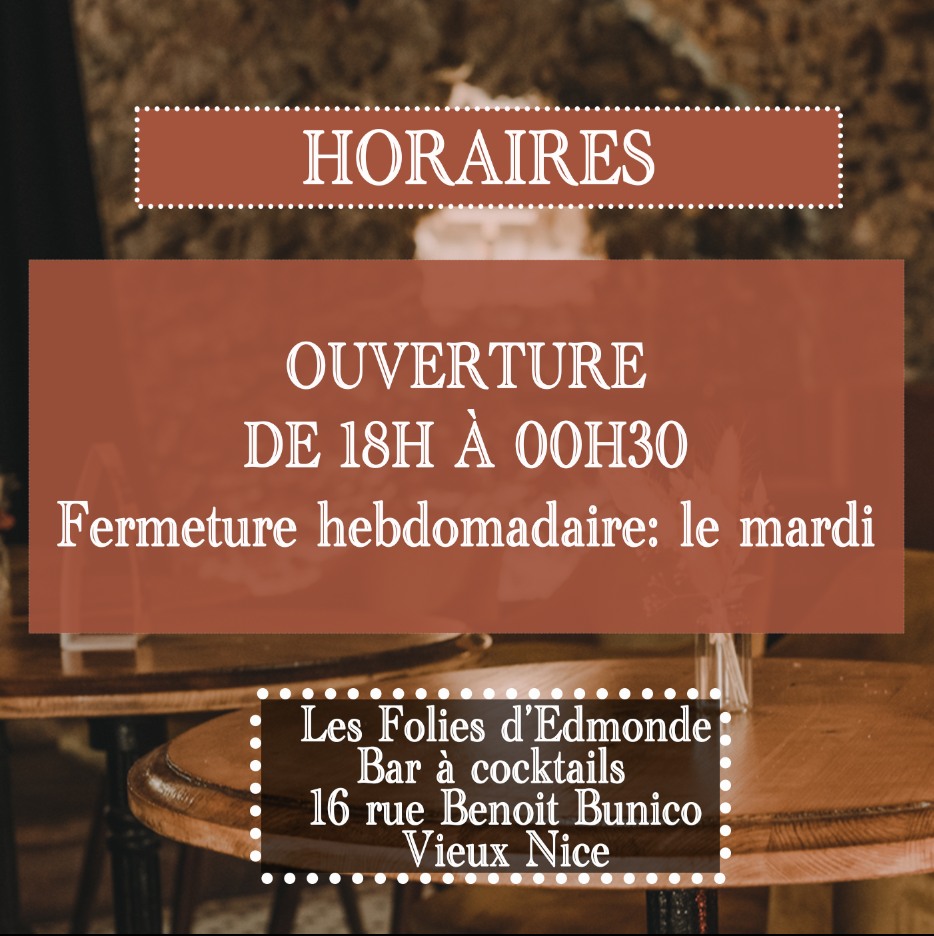 Ouvert 18h-0h30 • Agenda