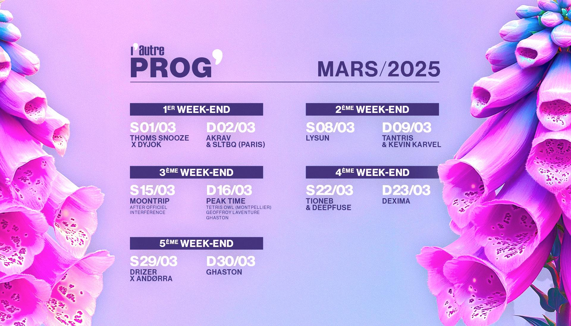 Ouvert 5h-midi • Agenda