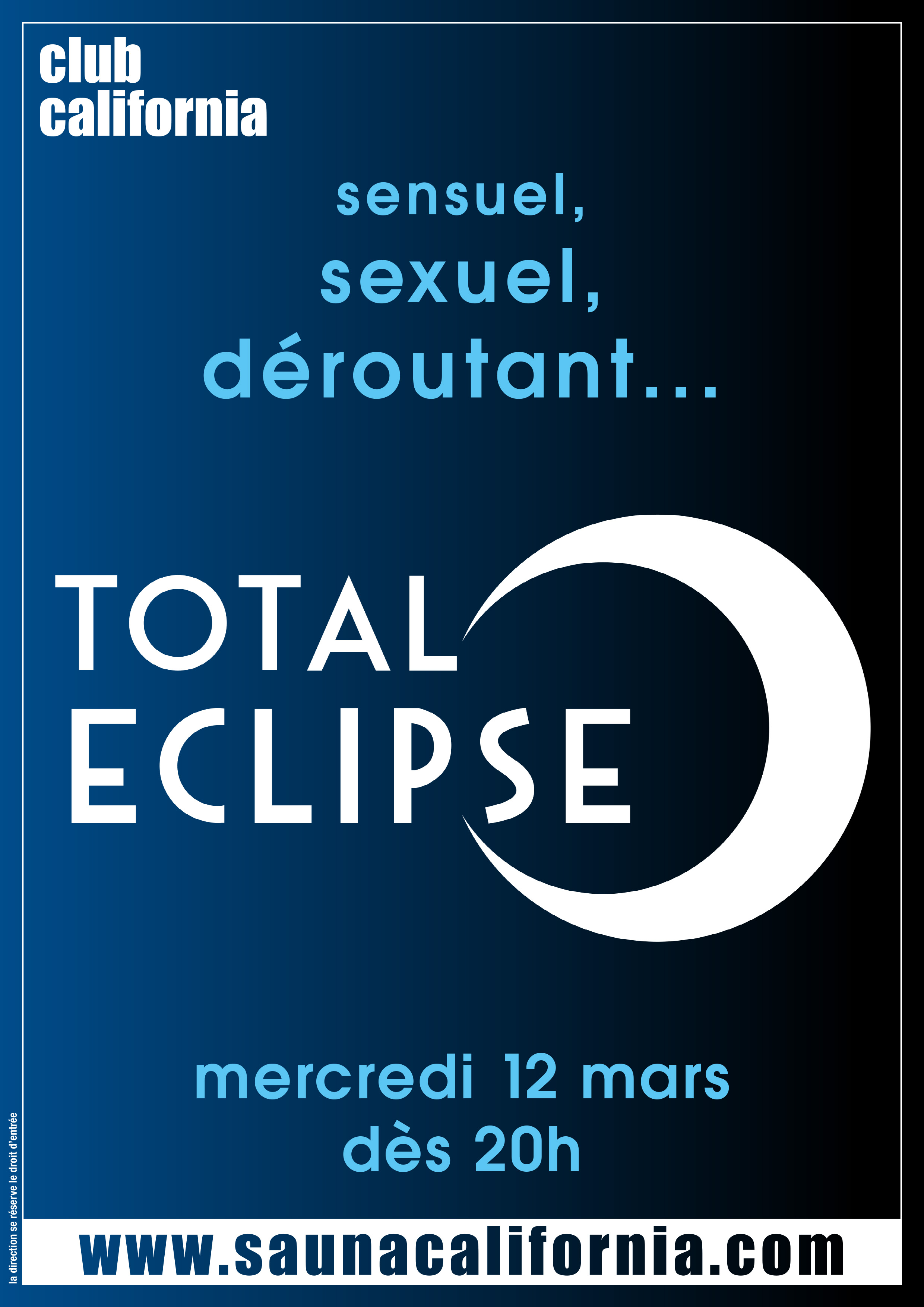 Agenda Ouvert midi-minuit - Total eclipse dès 20h