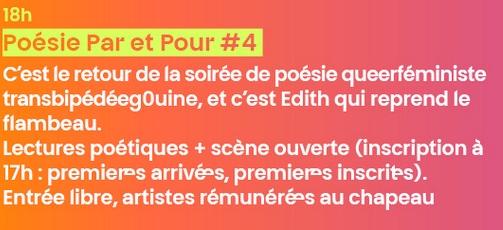 Poésie queer, féministe, transpédégouine