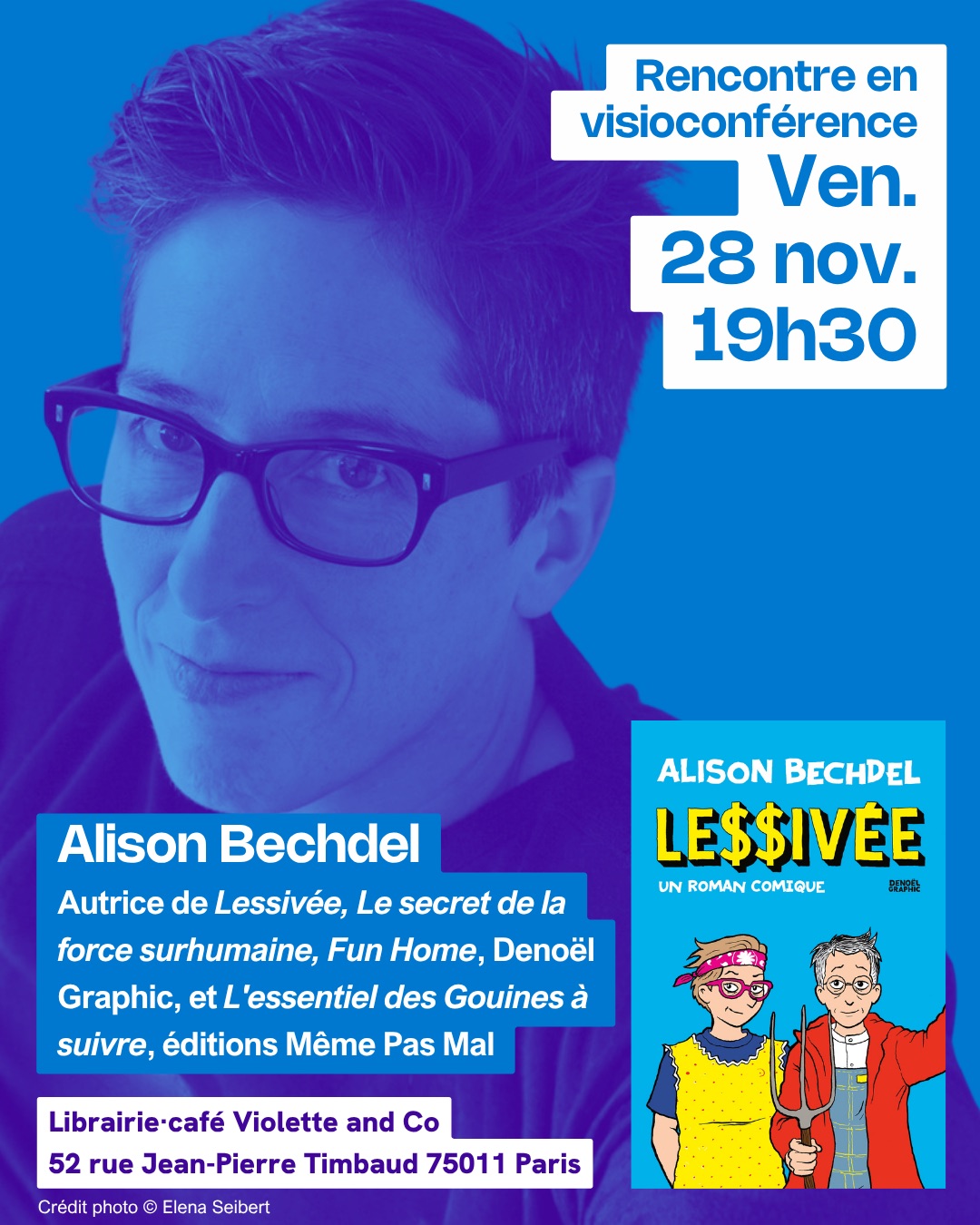 Rencontre en visioconférence avec Alison Bechdel autour de sa dernière parution Lessivée