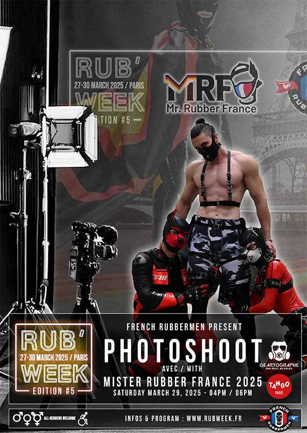 Agenda Rub'Week #5 : Photoshoot avec Mr Rubber France 2025