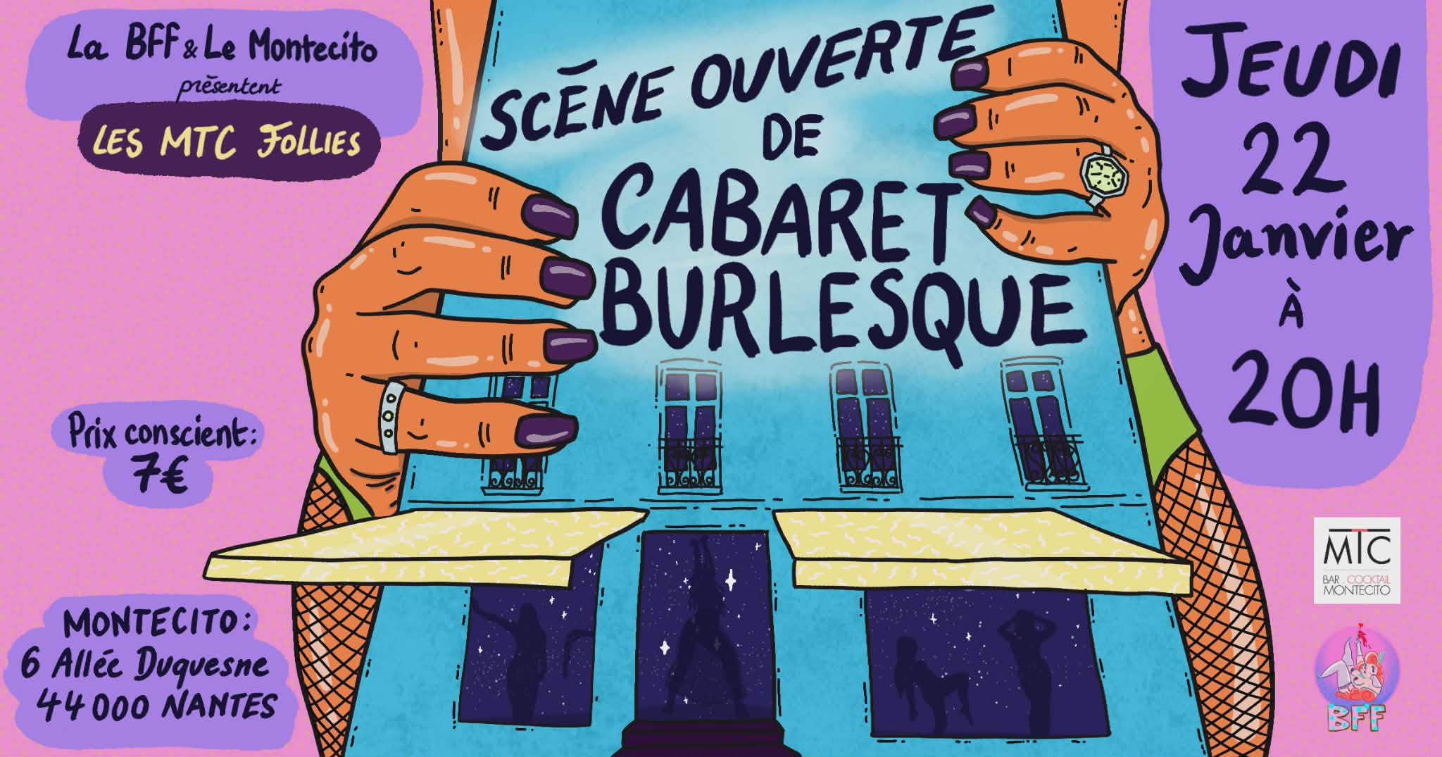 Scène ouverte de cabaret burlesque