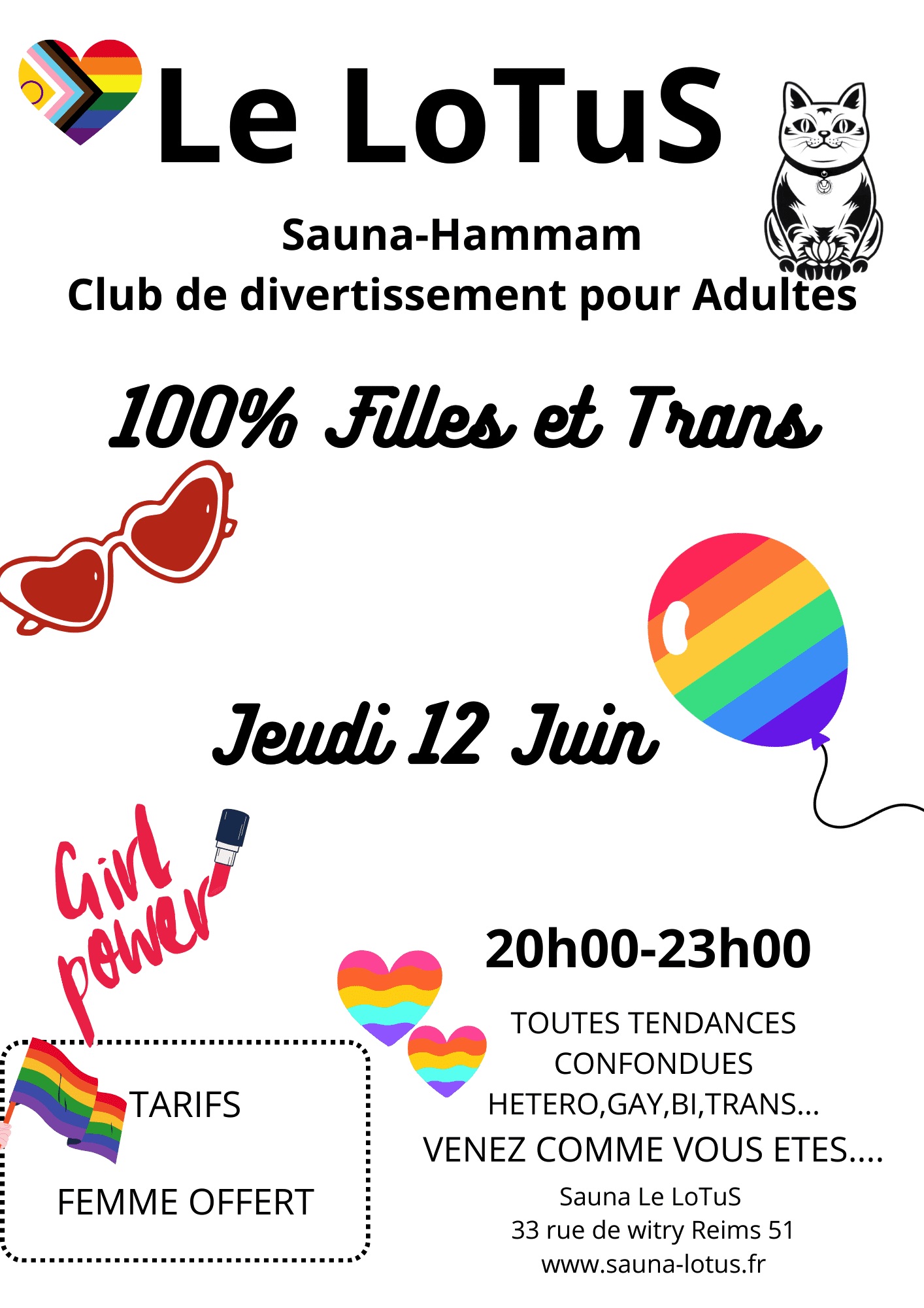 Soirée 100% filles & trans • Agenda