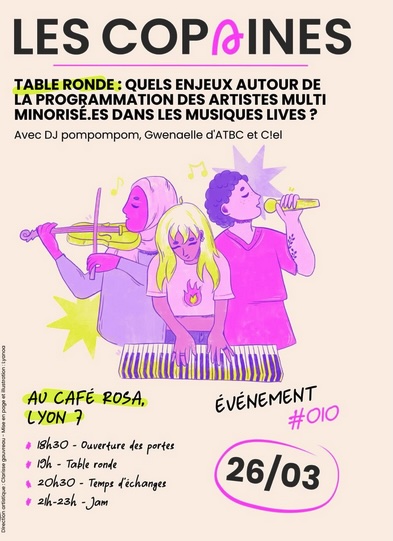 Table ronde sur les enjeux de programmation des artistes multi-minorisé·e·s dans les musiques lives