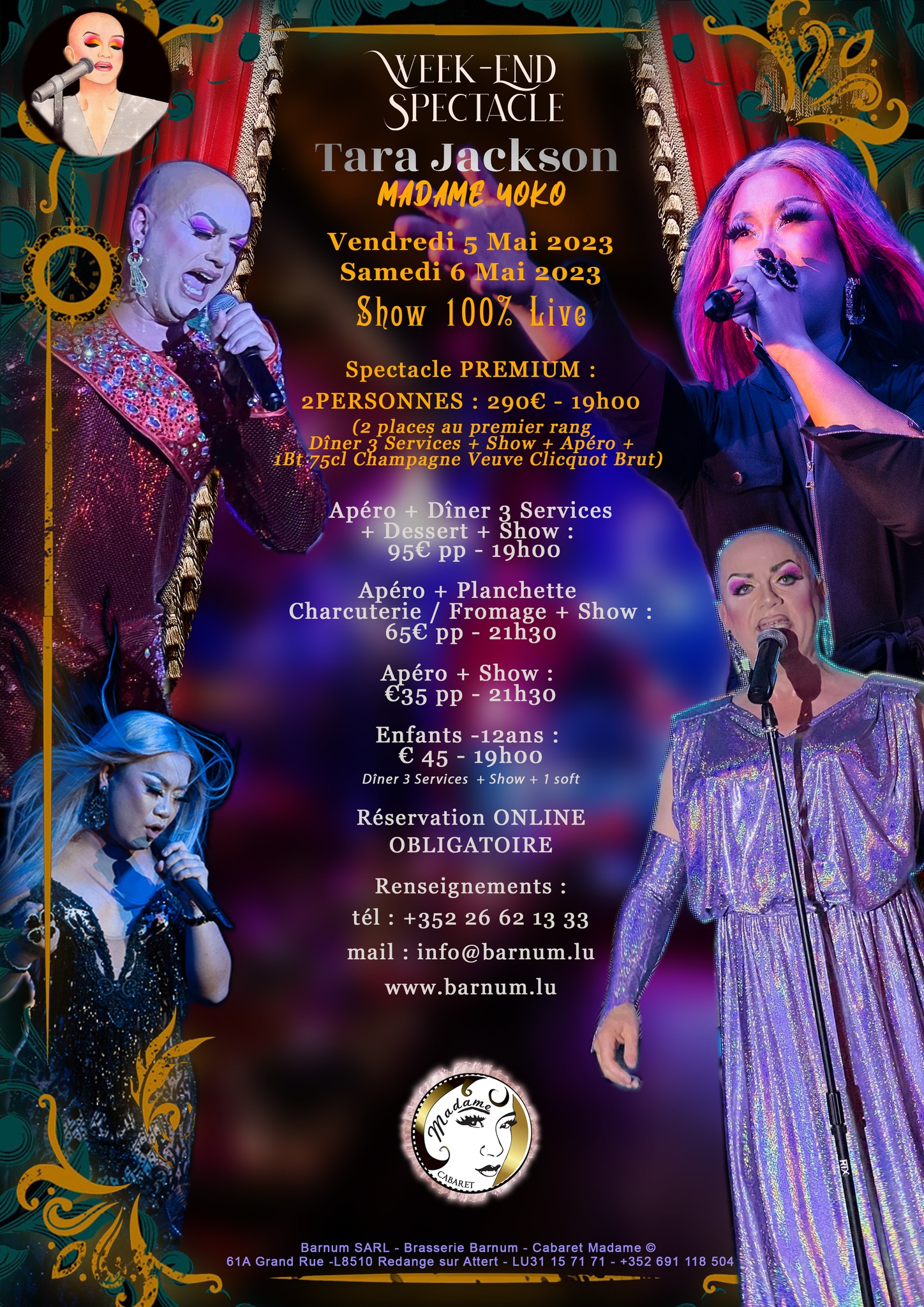 Tara Jackson and Madame Yoko drag queen live