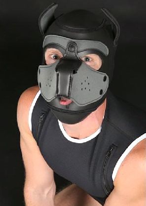 Fetish store - Cagoule neoprene Puppy/Chien - noir/gris by Mister S