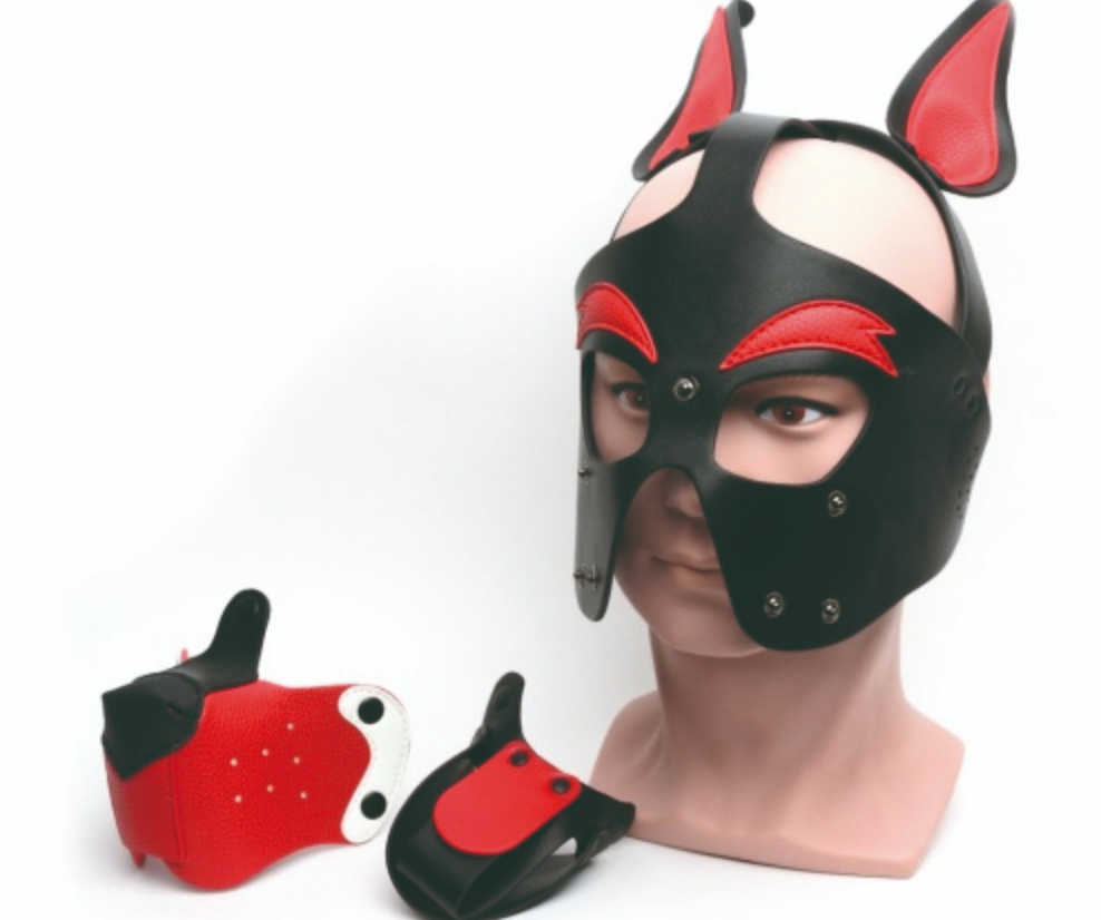 Fetish store - Playful pup hood black/red/white 665